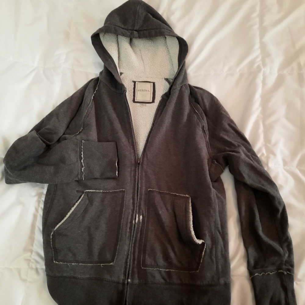❤ Womens size XL Merona gray zip up hoodie
